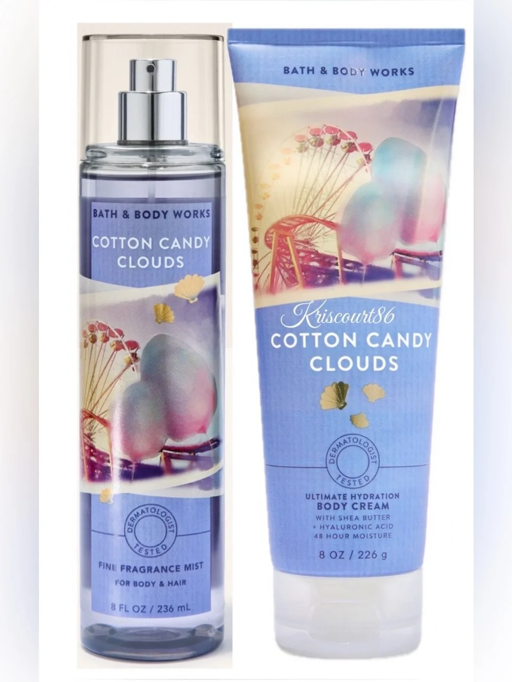 New Bath & Body Works Cotton Candy Clouds Set
